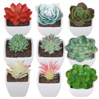 1pc Artificial Green Plants Fake Succulent Bonsai with Pots Mini Plants Desktop Office Decoration Home Decor