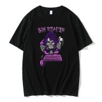 Rapper tron Bin Reaper Graphic T-shirts Short Sleeve Skeleton Mens Hip Hop Oversized T Shirt Men Vintage Soft Tshirt