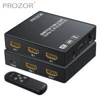 PROZOR HDMI-สวิตช์ที่เข้ากันได้ตัวแยก1.4สลับฮับสวิตช์อัตโนมัติ3 In 2 Out พร้อมรีโมทรองรับ3D 4K