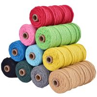 【CW】 3mm Colorful Cotton Cord Rope Twisted Macrame String Textile Hand Binding Braided Wire