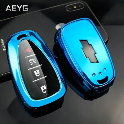 ◐ Soft TPU Car Smart Key Case Cover Shell For Chevrolet Cruz Spark Sony Camaro Volt Bolt Trax Mailbu Equinox Keychain Accessories