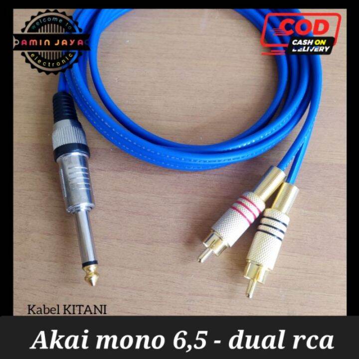 Kabel Jack Akai Mono To Dual Rca Jack Akai Mono To Rca Meter Lazada Indonesia