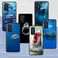 Ocean Whale ฉลามปลาสำหรับ P30 P สมาร์ท Z P40 Lite E P20 Y7 Y9 Honor 8X Play 9A 50 20 9X Pro สีดำฝาครอบศัพท์นุ่ม