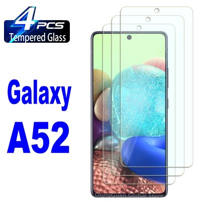 A52 Samsung Galaxy กระจกนิรภัยสำหรับ2/4ชิ้น A52s ฟิล์มปกป้องหน้าจอ5กรัม