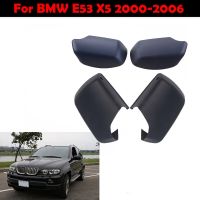 Matte Black Side Rearview Mirror Cover Wing Mirror Caps Fit For BMW E53 X5 2000-2006 Replaceable Car Exterior Parts