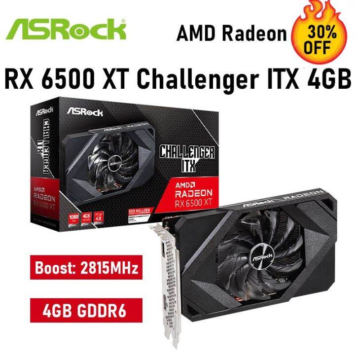 ASROCK AMD Radeon RX 6500 XT Challenger ITX 4GB 6500XT 4G 18000Mhz ...