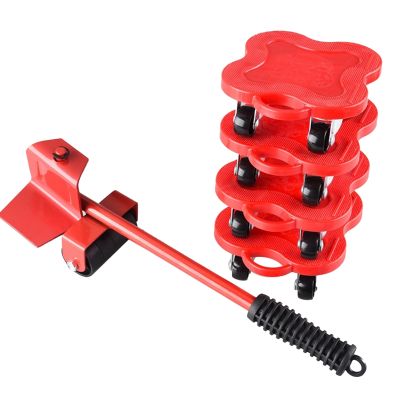 5-In-1 Mobile Furniture Lifting Tool Furniture Lifter Mobile Device Equipment Labor-Saving Crowbar Hand Tool Set