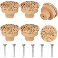 Doorknob Rattan Handmade Woven Drawer handles Closet Furniture handles Kitchen Cabinet doors Dresser drawers Door Hardware Locks