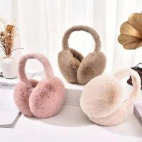 Soft Plush Earmuffs Winter Ear Warmer for Women Men Fashion Solid Color Foldable Earflap Outdoor Cold Protection Ear Cover