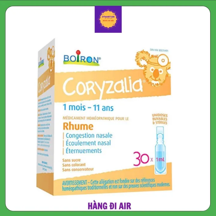 Muối Uống Coryzalia Của Boiron Bổ Sung Vi Lượng đồng Danh Cho Be Từ Sơ Sinh Hộp 30 Tep Hang Air Canada Lazada Vn