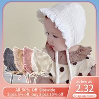 Princess Baby Girl Ruffle Bonnet Hat Solid Color Cotton Newborn Panama Hats Toddler Infant Beanies Cap Photo Props 3 12Months