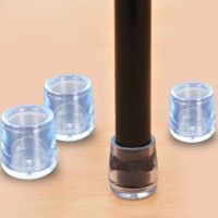 4PCs/Set Transparent PVC Round/Square Chair Leg Furniture Table Chair Leg Floor Feet Cap Cover Socks Plugs Protector Home Decor Furniture Protectors R