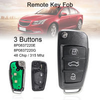 315เมกะเฮิร์ตซ์3ปุ่มรถ Remote Key Case พร้อมชิป ID48 8P0837220E 8P0837220G Fit สำหรับ Au Di A3 S3 TT 2005 2006 2007 2008 2009 2010 2011 2012 2013