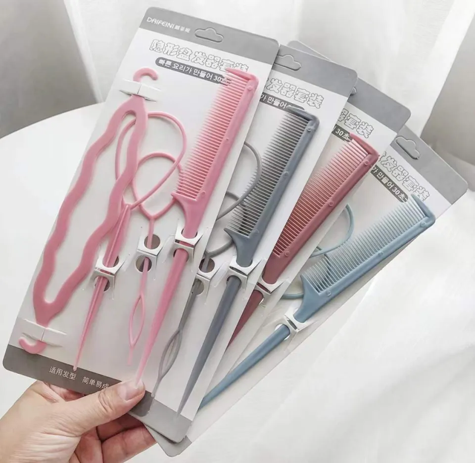 4pcs/set Hair Braiding Twist Curler Styling Set Hairpin Holding Hair  Braiders Pull Hair Needle Ponytail Holding Diy Styling Hair Accessories  Candy Colored Patterned Hair Tool for Weaving Hair