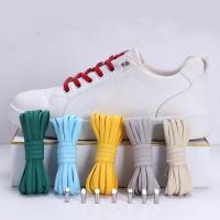 1 Pair No Tie Shoe Laces Elastic Shoelaces Fashion Metal Pointed Lazy Lace Kids Adult Leisure Sneakers Quick Round Shoelace