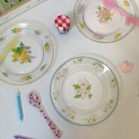 Nordic Glass Plate Salad Dishes Breakfast Dinner Plate Cake Snack Tray Baking Bowl Tableware Kitchen Tools