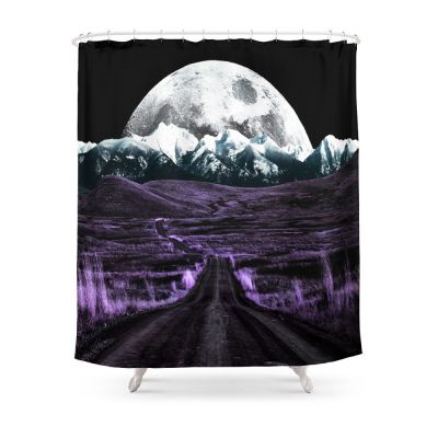 Road To Eternity Vintage Moon Mountain Shower Curtain With Hooks Home Decor Waterproof Bath Creative 3D Print Bathroom Curtains