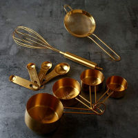 10 Piece Baking Tools Set Gold Cooking And Baking Utensil Set Stainless Steel Rose Gold Measuring Cups Measuring Spoons Sets