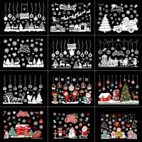 Merry Christmas Wall Sticker Window Glass Christmas Decorations for Home Living Room Wall Decor New Year 2022 Stickers