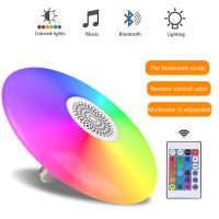 Wireless Smart RGB Light E27 LED Ceiling Lamp Bluetooth Bulb Speaker Home Party Led Music Player Light 24 Keys Remote Control