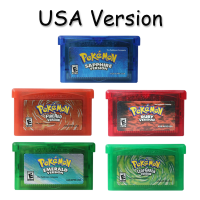 Pokemon Series GBA เกม 32 บิตเกมคอนโซลการ์ดทับทิม FireRed Sapphire Emerald LeafGreen USA Version สำหรับ GBA NDS-fhstcjfmqxjkf