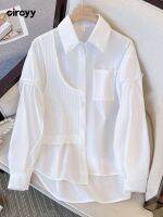 ♝ Cloths Women Chic White Shirts Spring Fashion Irregular Shirt - White Shirts Women - Aliexpress