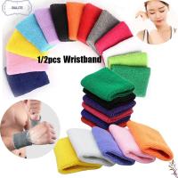 BULITE 1/2pcs คุณภาพสูง สีทึบ ยามห่อยาม Unisex นุ่มสบาย สายรัดข้อมือยิมเหงื่อ กีฬา Sweatband วงเทนนิสมือ สายรัดข้อมือผ้าฝ้าย