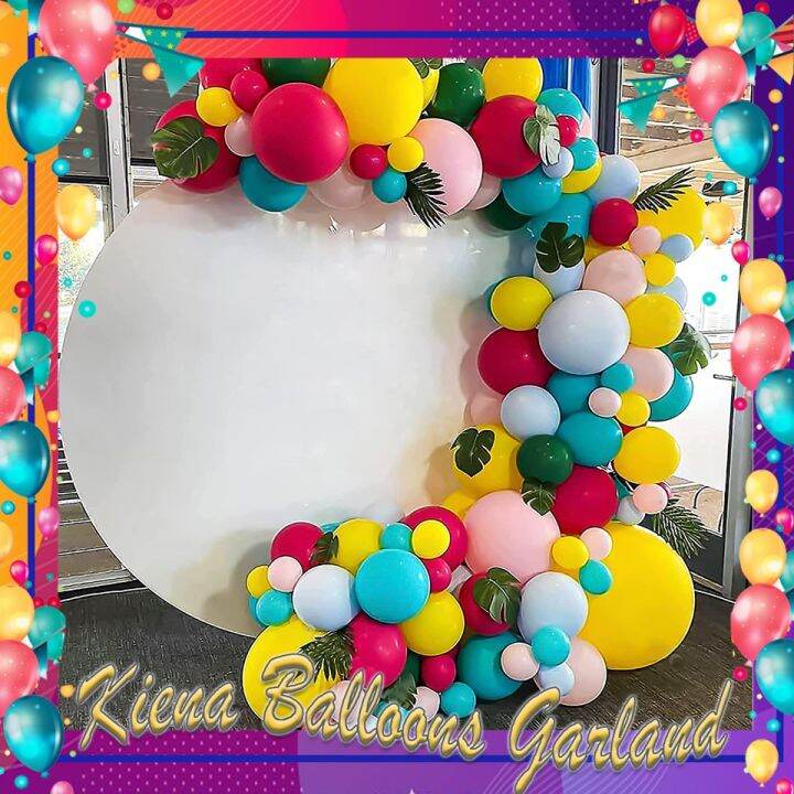 Kiena DIY Rainbow Balloon Garland Arch Kit 136Pcs Matte Yellow Blue 5