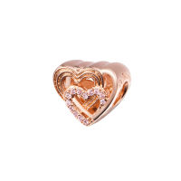 Intertwined Love Hearts Charm For Beaded Silver celets 925 Sterling Silver Beads for Jewelry Making Berloque 2021 Winter New