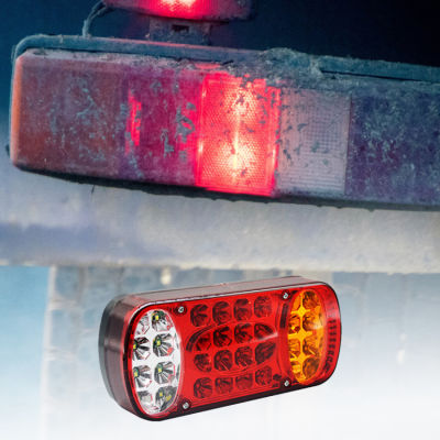 ไฟ LED 32LED สำหรับรถเทรลเลอร์1ชิ้นไฟระบุสัญญาณไฟหลัง LED ไฟท้ายรถบรรทุกไฟหลังหยุดเบรกกันน้ำ12V