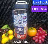 1 ใบ ขวดน้ำพลาสติกใส HPL784 Lock&amp;Lock วางนอนในตู้เย็นได้ ขวดน้ำแช่ตู้เย็น พลาสติกใส PP จุน้ำ 1.9 ลิตร