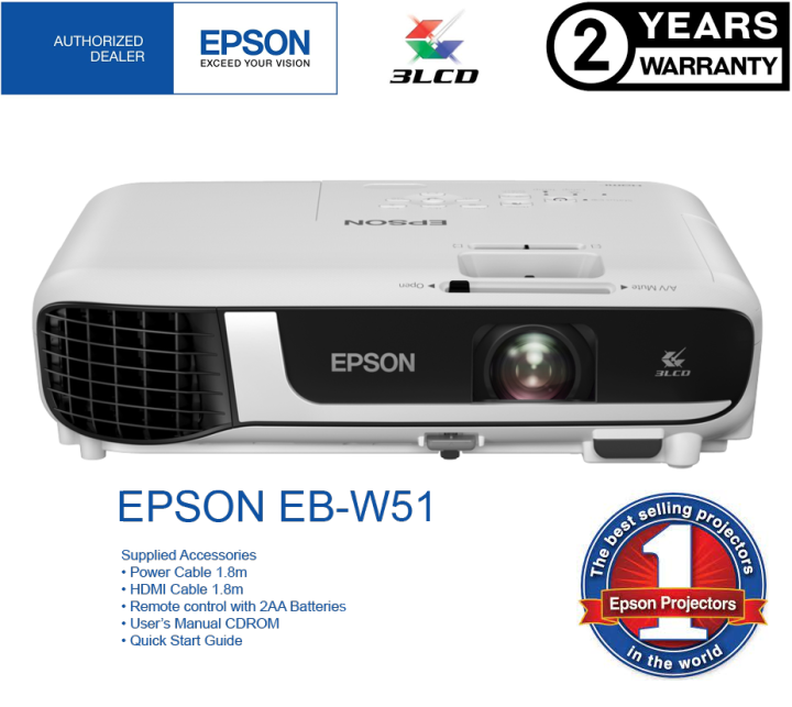 Epson LCD Projector EBW51/4000 lumens/WXGA (1280 x 800) Lazada
