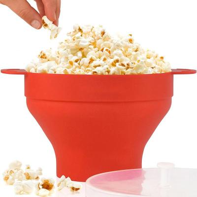 Creative Popcorn Microwave Silicone Foldable Red High Quality Kitchen Easy Tools DIY Popcorn Bucket Bowl Maker For Home Sales