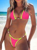 hotx 【cw】 Trikini Thong Bikinis 2023 Swimsuit Swimwear Female Padded Bathing Beachwear