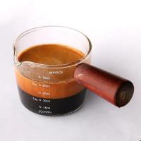 75Ml Espresso Shot Glass Double Spouts Glass ทนความร้อน Handle Clear Scale ถ้วยตวงไวน์นมกาแฟเหยือกวัดเครื่องมือ