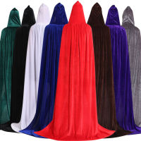 Gothic Hooded Stain Cloak Wicca Robe แม่มด Larp Cape ผู้หญิงผู้ชายชุดฮาโลวีนแวมไพร์แฟนซีปาร์ตี้ขนาด S-M