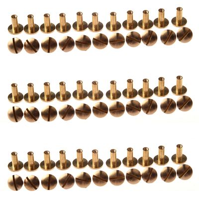 20X Arc Solid Brass Button Stud Screw Nail Screw Back Leather Rivet Belt 10mm