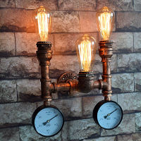 Vintage Indoor Industrial Wall Lamp American Loft Style Water Vanity Light Fixture Bedside Sconce Home Deco Rust Luminaire