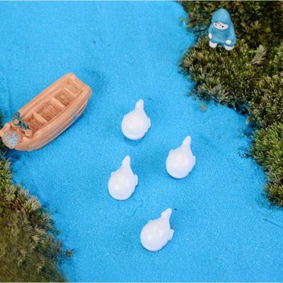 10pcs Set Ornamen Lumba-Lumba Mini Warna Putih Biru Untuk Dekorasi Taman Bonsai