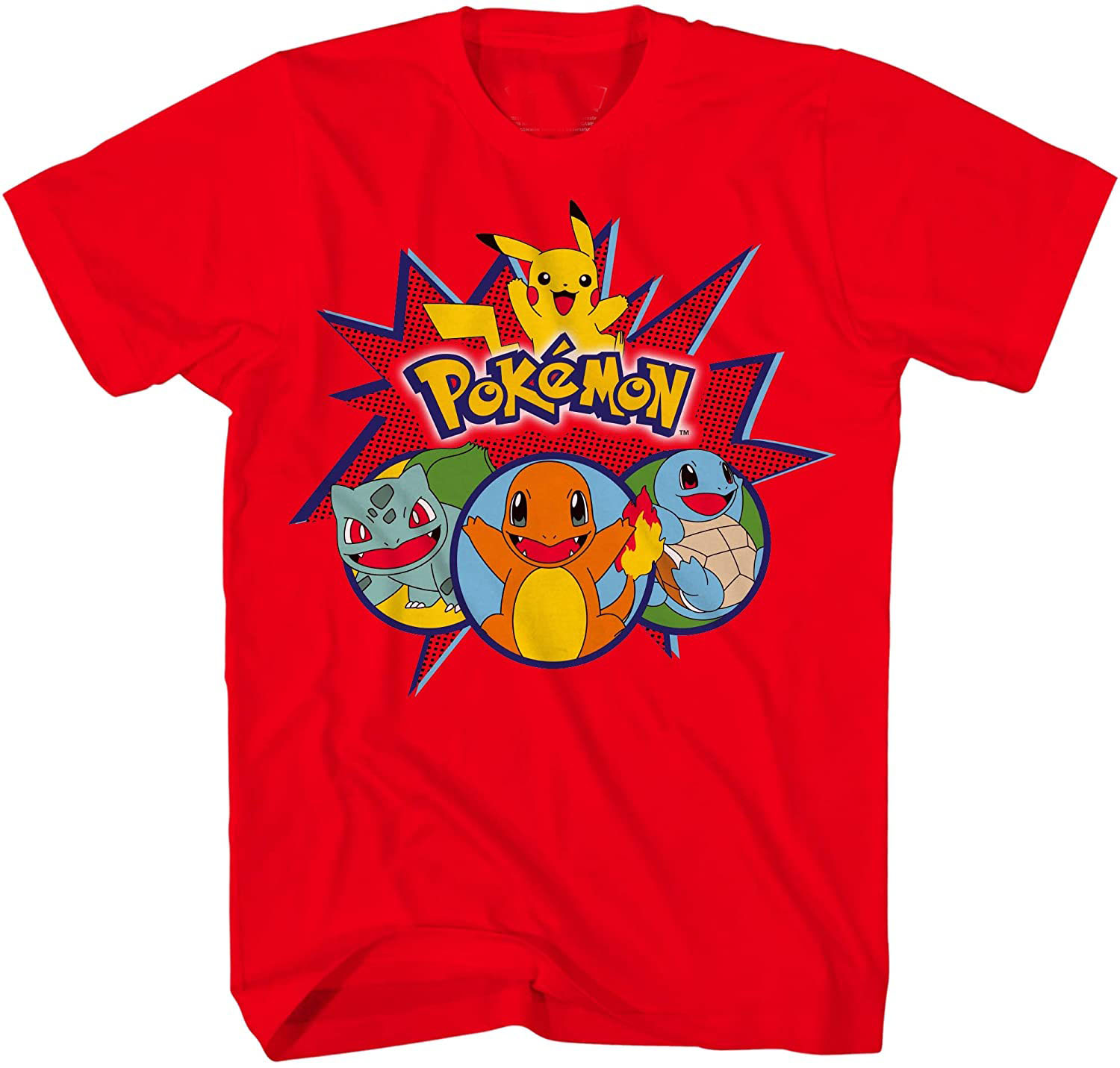 Official Kids Pokemon All Over Print Sublimated T-Shirt Boys Girls Pikachu