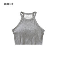 LORIOT เสื้อชั้นในท่อนบนของผู้หญิงเสื้อชั้นในครอปเสื้อกล้ามเสื้อกล้ามสายเดี่ยวสายคล้องคอแบบลำลองแขนกุดเซ็กซี่ SA1557เกาหลี