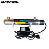 METERK 220โวลต์12วัตต์สแตนเลสอัลตราไวโอเลตเครื่องกรองน้ำฆ่าเชื้อพิพิธภัณฑ์สัตว์น้ำโดยตรงน้ำดื่มอุตสาหกรรมน้ำฆ่าเชื้อกรองเครื่องกรอง