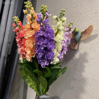 【cw】SunMade Rainbow Pastoral Hyacinth nch with Green Leaves Fake Flowers Home Wedding Decoration Flores Artificales Purple Flower