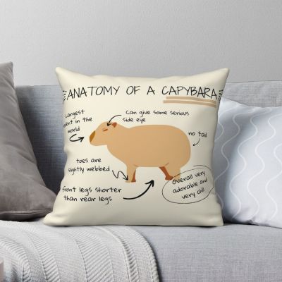 Anatomy Of A Capybara Square Pillowcase Polyester Linen Velvet Printed Zip Decor Throw Pillow Case Home Cushion Case
