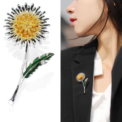 2023 New Version Women Brooch Gorgeous Pin Fashion Style Fresh Summer Design Dandelion Flower Accessories Luxury Jewelry