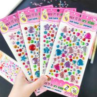 Childrens 3D Gem Diamond Stickers Shiny Rhinestone Acrylic Crystal Creative DIY Mobile Album Decoration for Girls Gift Stickers