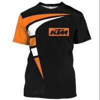 ? printed tee 2023 foreign trade hot-selling KTM motorcycle 3D printed large size short-sleeved mens youth popular loose round neck T-shirt