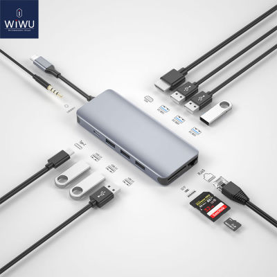 Wwu 12 In 1ฮับ USB สำหรับ MacBook Air Pro 13 16 2022 M2ฮับต่อพ่วง VGA/RJ45มัลติฟังก์ชัน Type C สำหรับ Huawei ตัวแยก USB Feona