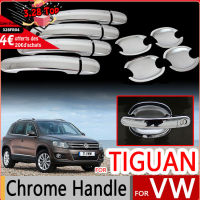 สำหรับ VW Tiguan โครเมี่ยมมือจับประตูครอบคลุม2007-2016โฟล์คสวาเกนอุปกรณ์เสริมในรถยนต์สติกเกอร์รถจัดแต่งทรงผม MK1 2009 2010 2012 2014 2015