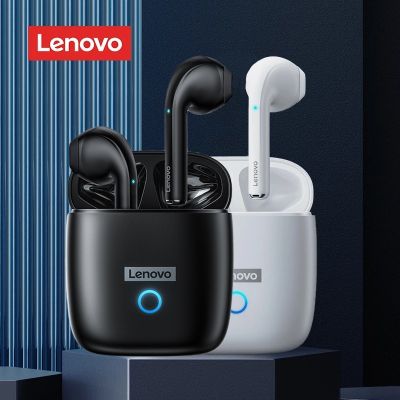 （Orange home earphone cover）Lenovo หูฟังบลูทูธ LP50 TWS สเตอริโอไร้สาย,หูฟังสเตอริโอ HD กันน้ำหูฟังพร้อมไมโครโฟนการควบคุมแบบสัมผัสหูฟังสแตนด์บายได้นาน